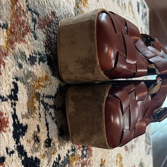 Jeffrey Campbell Woven Leather Platform Sandals - Brown - Picture 9 of 13